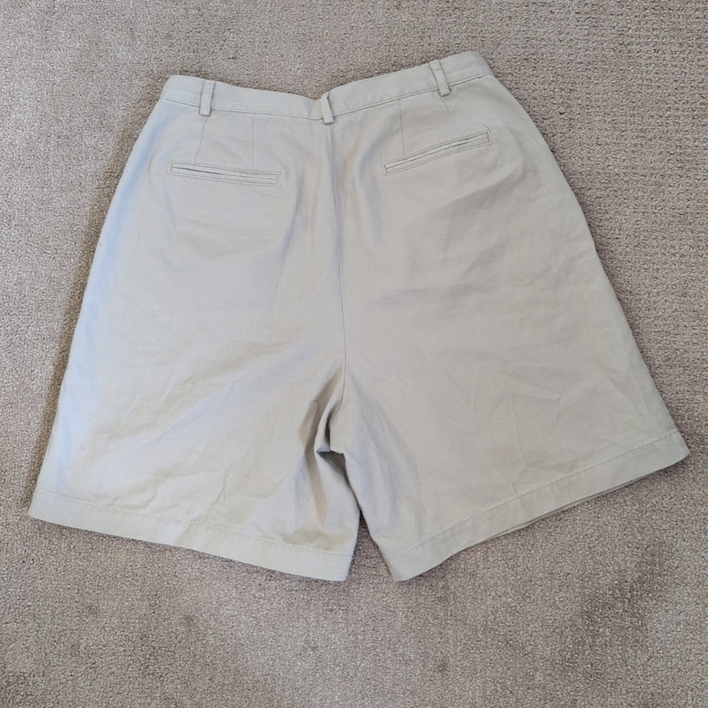 Lands End 100% Cotton High Rise Khaki Shorts - Picture 6 of 9